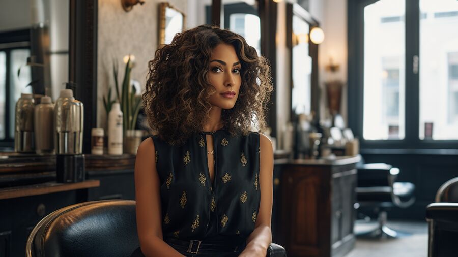 woman in a stylish beauty salon