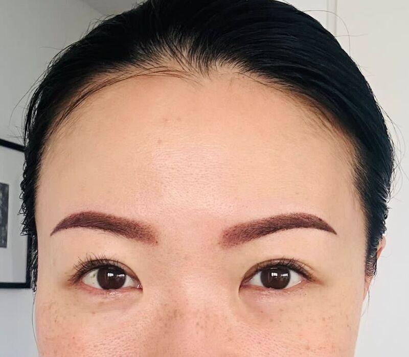 somibrow client after microblading, day 3