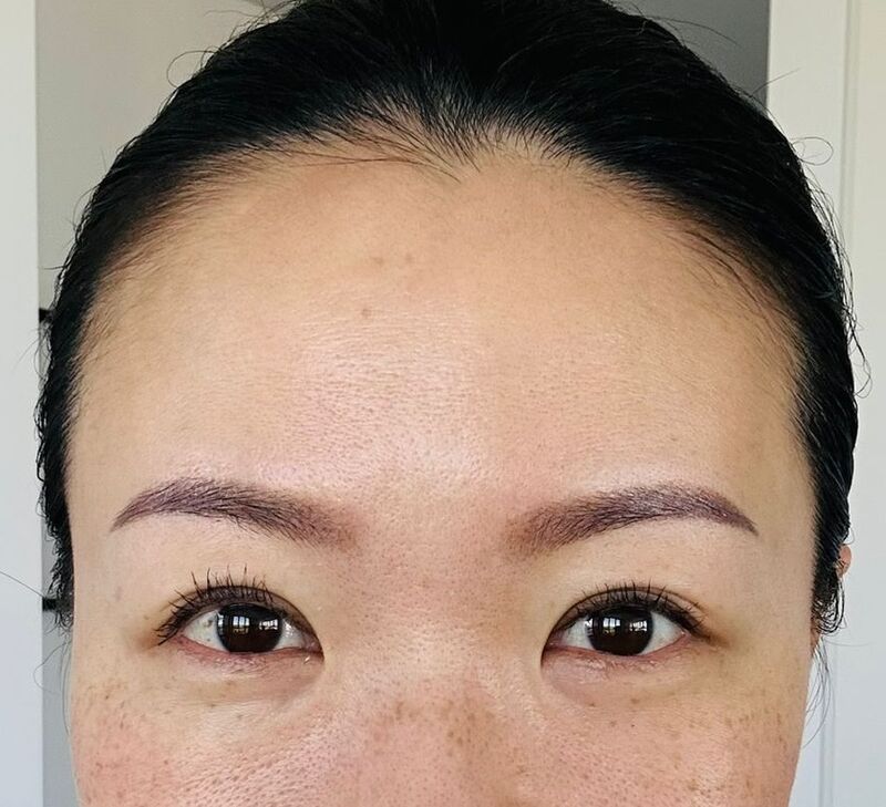 somibrow client after microblading, day 7