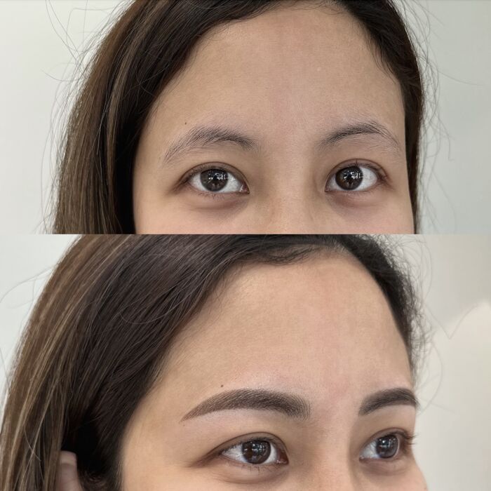 somibrow combo microblading and microshading girl9 before