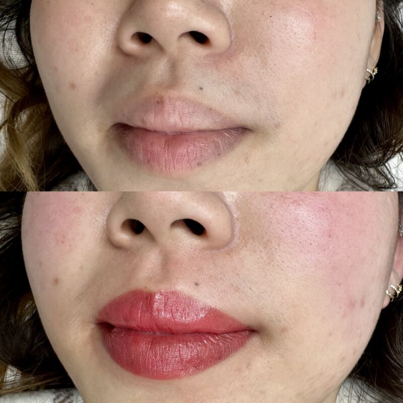 somibrow lip blush girl2 before and after